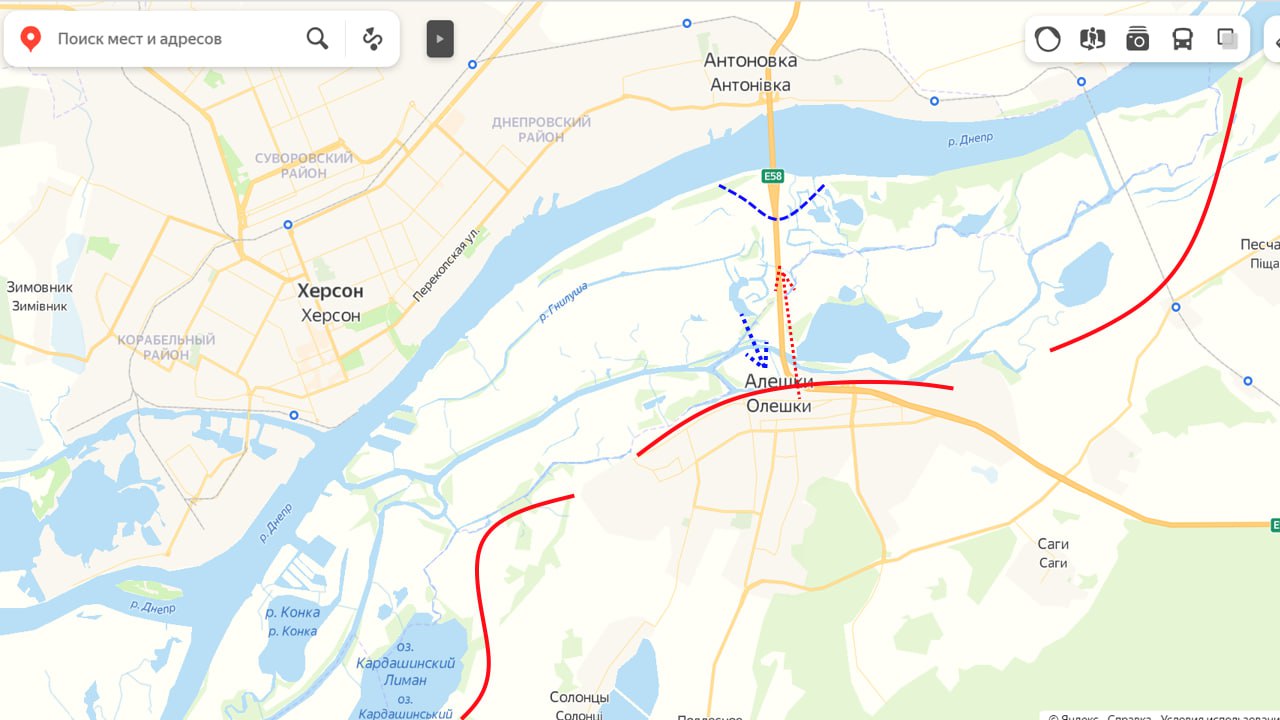 Херсонское направление - Антоновский мост: обстановка на 13.00 26.06.23